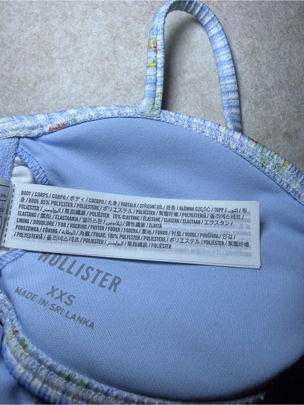 Hollister Girl Teen Blue Gingham Fruit Bikini Top Bathing Suit Size XXS NWOT - Picture 8 of 8